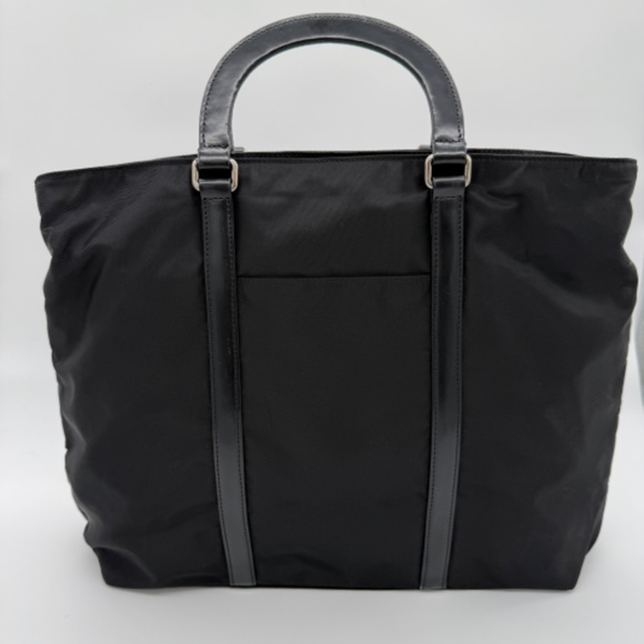 Authentic Vintage Prada BN1057 Tessuto + Spazzolato Nero Tote / Briefcase Black - Picture 8 of 15